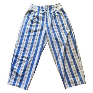 Fritzi Very High Waist Striped Blue & White Cropped Vintage Women’s Pants size 8